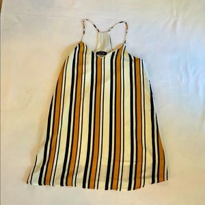 Mustard and Navy Striped Mini Dress from Grey Suede